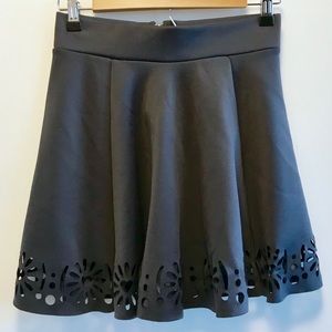 H&M Grey Hollow-out Mini Skater Skirt Summer Party